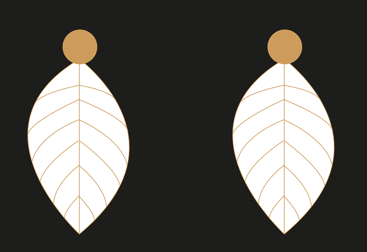 leaf, earrings, jewelry